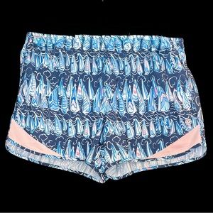 Lilly Pulitzer Blue and Pink Sailboat Athletic Shorts